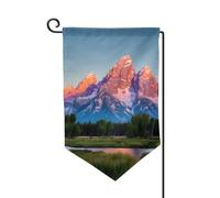Grand Teton Drapeau de bienvenue imprimé parc national - Décoration extérieure - Pour jardin et terrasse - 30,5 x 45,7 cm - Plusieurs formes