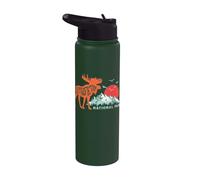 Grand Teton National Park Moose & Mountains Typography Stainless Steel Insulated Water Bottle