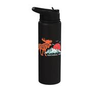 Grand Teton National Park Moose & Mountains Typography Stainless Steel Insulated Water Bottle