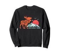 Grand Teton National Park Moose & Mountains Typography Sweatshirt