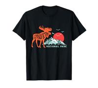 Grand Teton National Park Moose & Mountains Typography T-Shirt