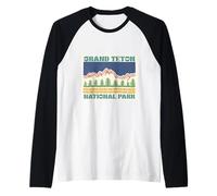 Grand Teton National Park Wyoming Randonnée Vintage Rétro Manche Raglan