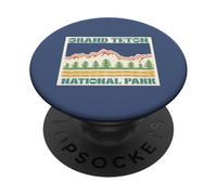 Grand Teton National Park Wyoming Randonnée Vintage Rétro PopSockets PopGrip Adhésif
