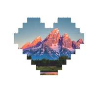 Grand Teton - Puzzle 3D en forme de cœur - Motif parc national - Décoration d'intérieur
