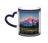 Grand Teton Tasse à café magique avec impression du parc national changeant de couleur, sensible à la chaleur