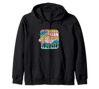 Grand Teton Wyoming Motif élan coloré rétro Sweat à Capuche