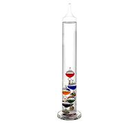 Grand Thermomètre de Galilée en Verre, Forme Cylindre, H 36,5 cm