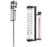 Grand Thermometre de Jardin - Pluviometre et Girouette - Direction du Vent - 145 cm G