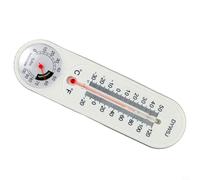 Grand thermomètre hygromètre analogique | Jauge de température et d'humidité à fixation murale pour intérieur ou extérieur, jardin, terrasse, serre, cave | Mécanique sans pile