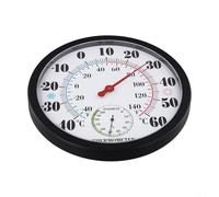 Grand thermomètre hygromètre pour intérieur et extérieur, 25,4 cm, décoration murale de jardin avec visage blanc et échelle noire, moniteur de température et d'humidité précis