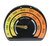 Grand thermomètre pour poêle à bois - Jauge de température de poêle à bois avec 8,5 cm - Résistant aux hautes températures jusqu'à 300 °C - Thermomètre de cheminée en acier inoxydable pour (orange)
