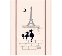 Winkler - Grand torchon Dubout Chats Tour Eiffel - 60x80cm - 100% coton absorbant - Fabriqué en France - Serviette à vaisselle, chiffon de nettoyage, lingette de séchage - Humour