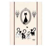 Grand torchon - Portrait de Chat Winkler Dubout Rose 60x80 cm
