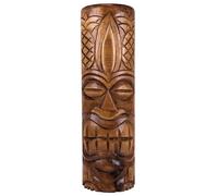 Grand Totem Statue Tiki 50cm en bois massif sculpté à la main