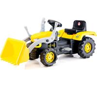 Grand tracteur à pédales avec excavateur, jaune