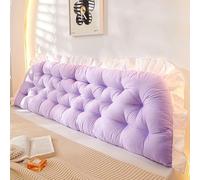 Grand traversin pour tête de lit avec attaches de fixation - Support de positionnement pour lit, repose-lit, coussin de lecture long avec housse amovible - Coussin de dossier pour lit, canapé, lit de