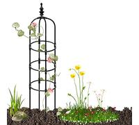 Grand treillis de jardin en métal résistant aux intempéries pour plantes grimpantes, obélisque pour lierre, pois de senteur, clématites, personnalisable, 90 x 28 cm, design noir