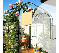 Grand treillis en métal blanc pour plantes grimpantes - Arche de jardin décorative d'extérieur de 2,2 m - Cadre en acier robuste pour mariages, légumes et lierre - 2,4 x 2,2 m (l x H)