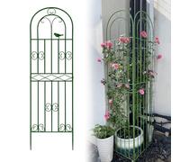 Grand treillis vert pour plantes grimpantes, décoration extérieure arquée pour roses, vignes, légumes, lierre, raisins, concombre, clématites, 180 x 50 cm pour pelouse et jardin