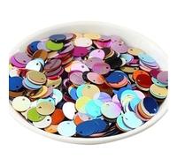 Grand trou rond et plat respectueux de l'environnement Paillettes en PVC PVC Paillettes rondes plates en vrac Paillettes Fournitures de fête Multicolore