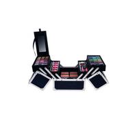 Grand Vanity De Maquillage Glitter Noir Enfant 72 Pieces - Coffret Mallette Beaute Fille - Set Cosmetique Fashion Et Carte
