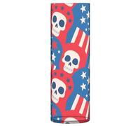 Grand vase à fleurs en plastique avec tête de mort blanche du 4 juillet - 30 x 10 cm - Vases esthétiques pour décoration d'intérieur