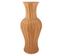 Grand Vase à Poser au Sol en Plastique Imitation Rotin Décoratif | Style Simple et Élégant, Usage Maison ou Bureau, Facile à Nettoyer, Support pour Fleurs et Photos