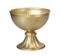 Grand vase de fleurs en fer avec ton doré pour décoration de réception de mariage, espaces de salle à manger formels et design d'intérieur contemporain (grand 13 x 18,5 x 16,5 cm)