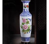 Grand vase de sol en céramique for le salon, nouveau vase haut de style chinois, décoration d'entrée asiatique moderne, cadeau d'ouverture for les entreprises(B,1.8M)