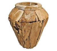 Grand vase décoratif en bois de teck massif H. 59 cm - WINNIE L Meubletmoi