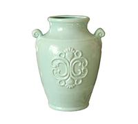 Grand Vase en céramique de Style Nordique pour décoration de Salon avec Insert de Fleurs artificielles Vertes (Vert)