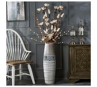 Grand Vase Grand pour céramique, Fleurs Modernes Grandes vases pour Bureau, Ferme, décoration de Salon, Vase d'arrangement Floral, Beige, 22x80 cm