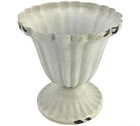 Grand vase rustique en fer pour décoration d'intérieur, récipient de fleurs style avec finition en émail cuit, pot de fleurs décoratif pour bureau pour hôtel (A)