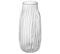 Grand Vase Transparent, Grand Vase Transparent pour Fleurs, H-31CM Design nervuré Simple pour la décoration du Sol de la Maison, Farmhouse, décorations de Table à café