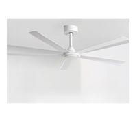 Grand ventilateur plafond moderne 142 cm 5 pales silencieux sans lampe 6 vitesses Commande par interrupteur muralBlanc
