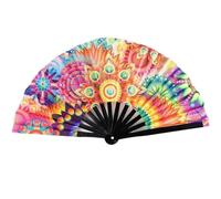 Grand Ventilateur Pliable UV Rave Fan Holographique Coloré Rave Fans De Carnaval Fans De Marque À Main pour Les Fêtes De Danse du Festival