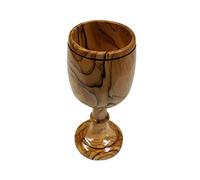Grand verre à vin de communion - Calice en bois d'olivier (15,2 cm de large) Bethlehem Gifts TM