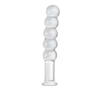 Grand verre pénis à double tête perles anales en cristal clair plug anal gode en verre masseur de prostate point G masturbation féminine sex toy couple gay(C)