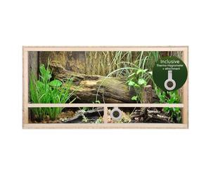 Grand vivarium/terrarium en bois d'intérieur pour reptile, enchâssable pour la ventilation des serpents et lézards, beige, 120x60x60cm - Side Vent