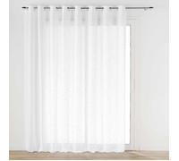 Douceur d'Intérieur – Voilage à œillets Haltona 300 x 240 cm Effet lin tissé Blanc