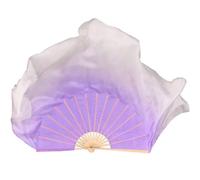 Grand voile d'éventail de danse en soie véritable, une paire, accessoire de Costume de danse du ventre, accessoires de danse à dégradé fluide Pour Les Grands Spectacles(SKY BLUE,1pcs Right 1pcs Left)