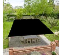 Grand voile d'ombrage imperméable en tissu Oxford 100 % polyester avec corde en nylon - Espacement des trous : 50 cm - Pour extérieur, terrasse et jardin - Noir - Taille L : 1,2 x 5 m
