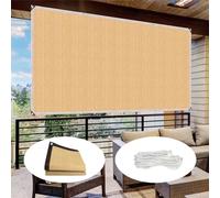 Grand voile d'ombrage résistant aux UV avec œillets et corde, pour terrasse, véranda, pergola, pour extérieur, 4 x 10 m, blanc cassé