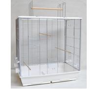 Grand Volière Cage À Oiseaux Ollesch Pour Perroquets Chrom Noir Avec Perchoir
