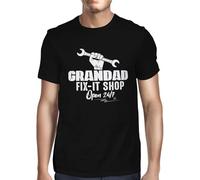 Grandad Fix It Shop T-Shirt Black XL