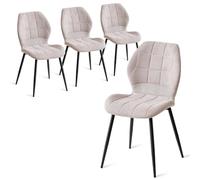 GrandCA HOME Chaise Salle à Manger Lot de 4, Chaises Cuisine Moderne Tissu