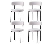 GrandCA HOME Lot de 4 Chaises de Salle à Manger, Chaise de Cuisine Rembourrée en Velours Teddy, Idéale pour Le Salon, La Salle à Manger et La Chambre, Gris Clair
