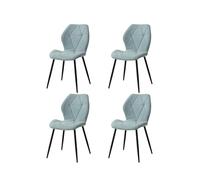 GrandCA HOME Lot de 4 Chaises de Salle à Manger, Chaises de Cuisine Nordiques, Chaises Rembourrées avec Pieds en Métal, Coussins en Tissu Losange, Menthe Verte-R