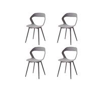 GrandCA HOME Lot de 4 Chaises de Salle à Manger ou Chaise de Bureau avec Pieds en Métal, Chaises de Cuisine pour Salon, Salle à Manger, Salle de Réunion, Gris+Gris