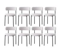 GrandCA HOME Lot de 8 Chaises de Salle à Manger, Chaise de Cuisine Rembourrée en Velours Teddy, Idéale pour Le Salon, La Salle à Manger et La Chambre, Gris Clair